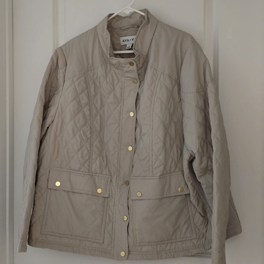 Ava & Viv Quilted Cream Jacket